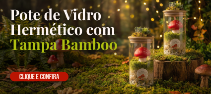 Pote de Vidro Hermético - Bosque dos Cogumelos