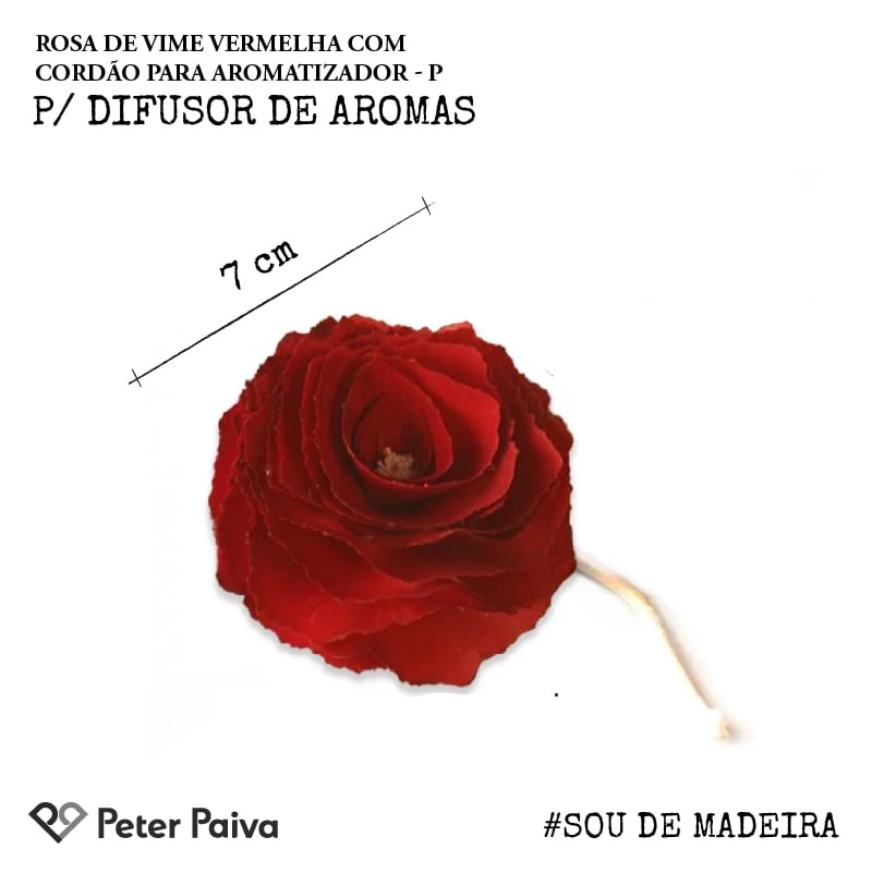 Red Rose PET 醉芳华　290円 Rosa de Vime Vermelha com Cordão para Aromatizador - P