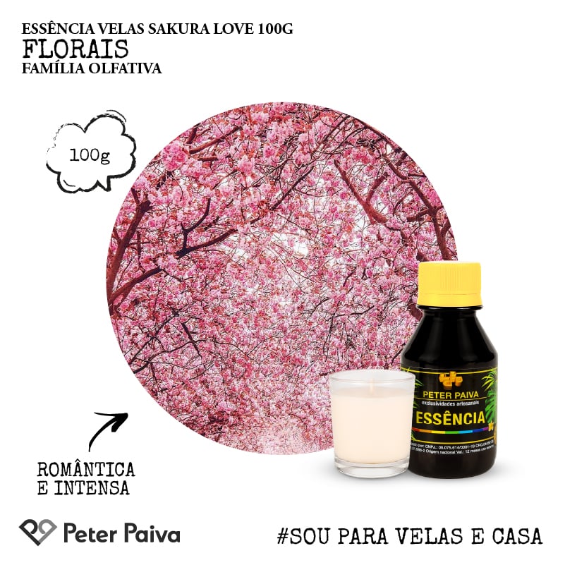 Essência Velas Sakura Love 100g