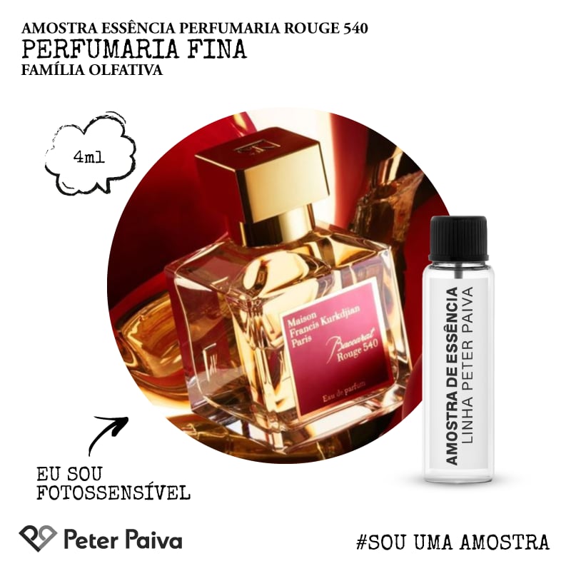 Baccarat Rouge 540 アトマイザー入り 10ml Amostra Essência Perfumaria Rouge 540