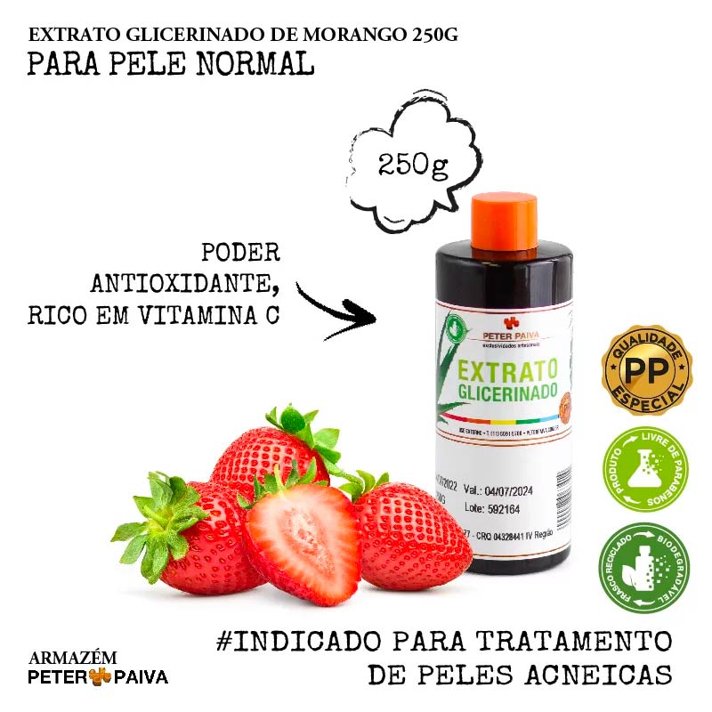 Extrato Glicerinado de Morango 250g