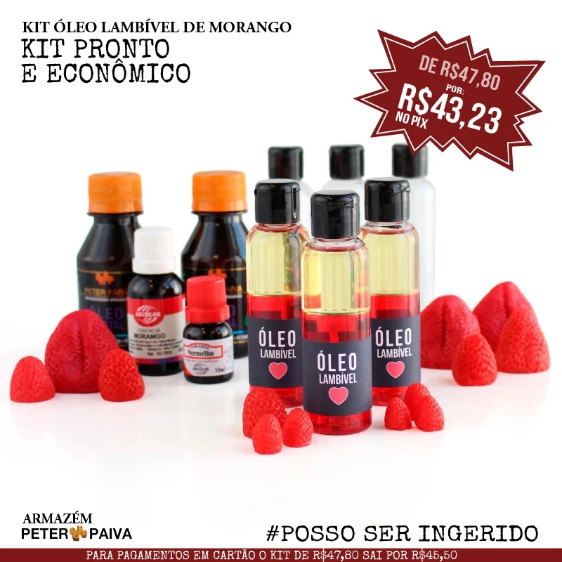 Kit Óleo de Massagem Lambível Morango