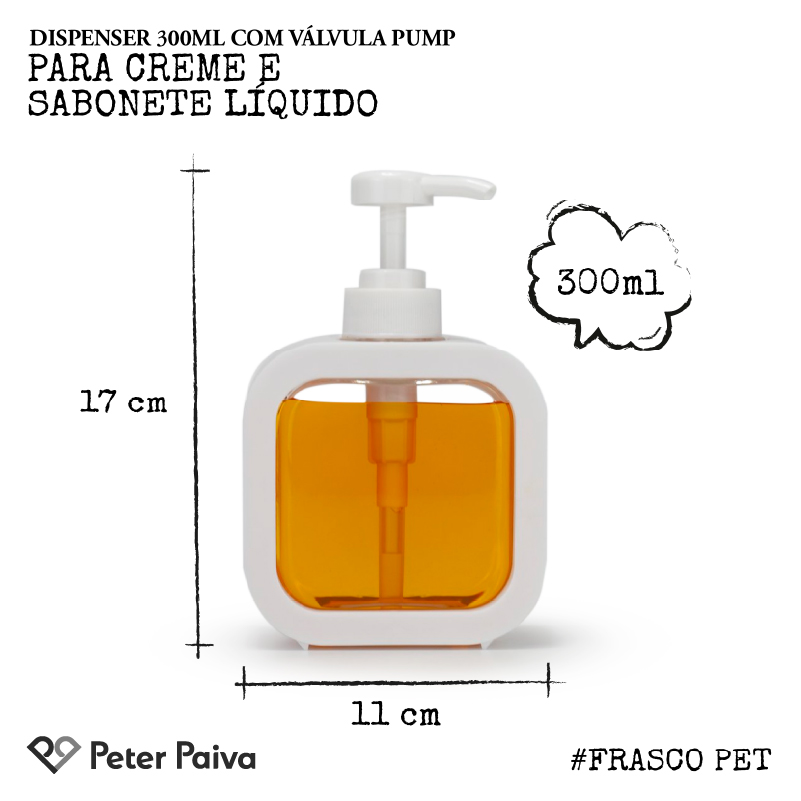 Dispenser 300ml com Válvula Pump
